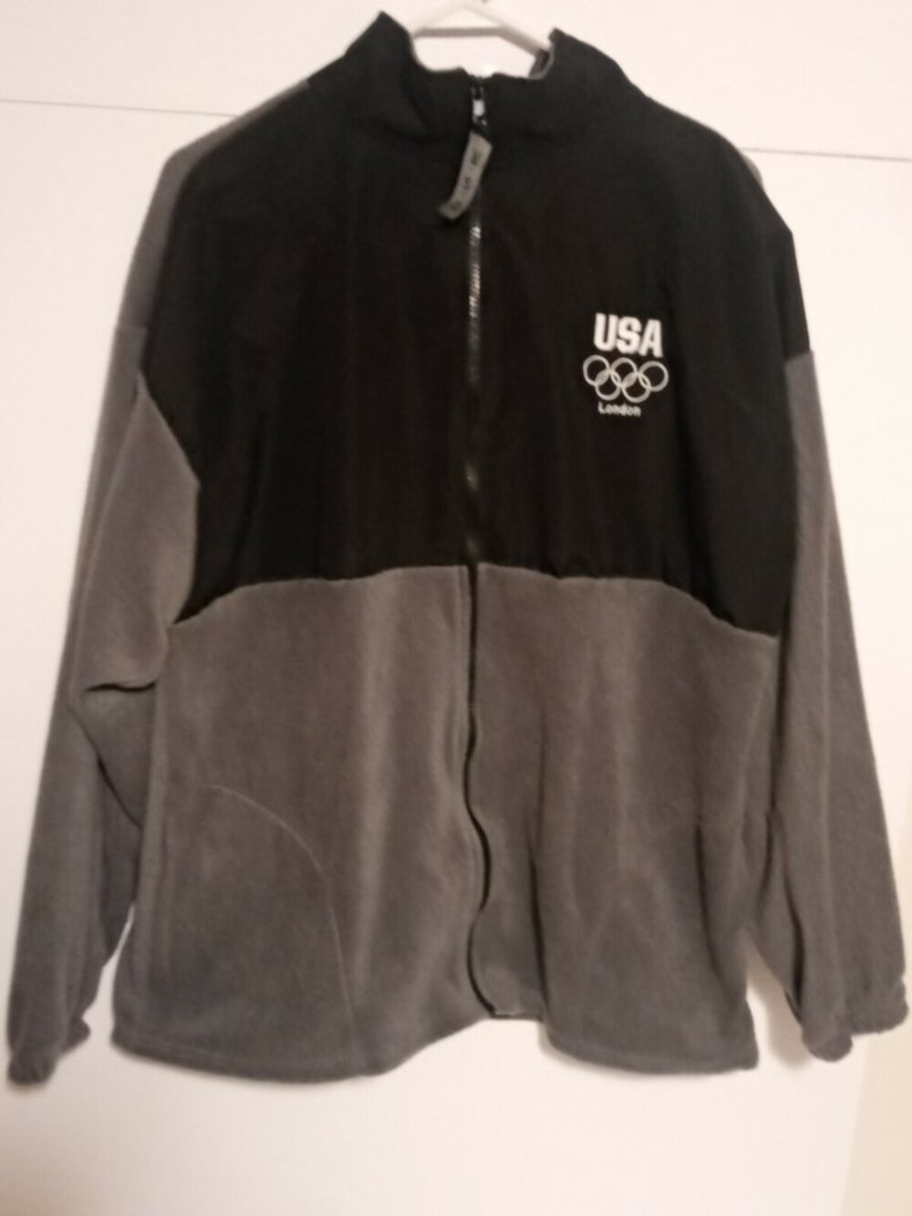 USA Olympic Committee Full Zip London Games Gray Fleece Jacket Men's  X-Large